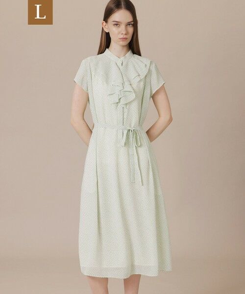 MACKINTOSH LONDON(L Size) / マッキントッシュ ロンドン (エル サイズ) ロング・マキシ丈ワンピース | 【WEB・一部店舗限定】【L】フラグメントプリントワンピース（オフホワイト）