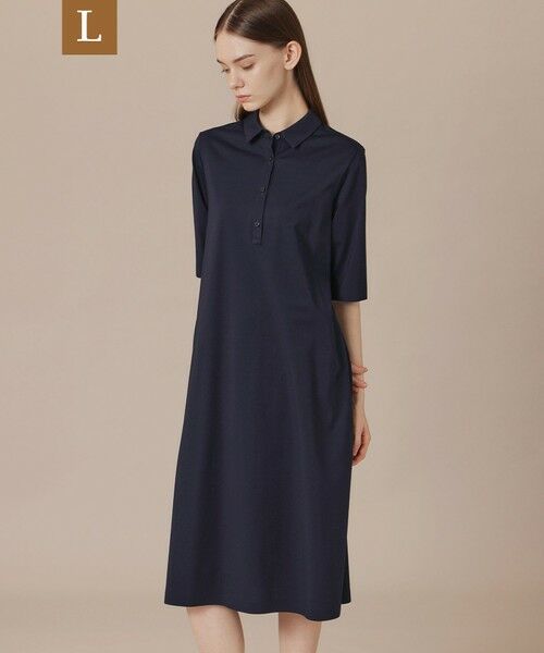 MACKINTOSH LONDON(L Size) / マッキントッシュ ロンドン (エル サイズ) ロング・マキシ丈ワンピース | 【WEB・一部店舗限定】【L】プレーティング天竺ワンピース（ネイビー）
