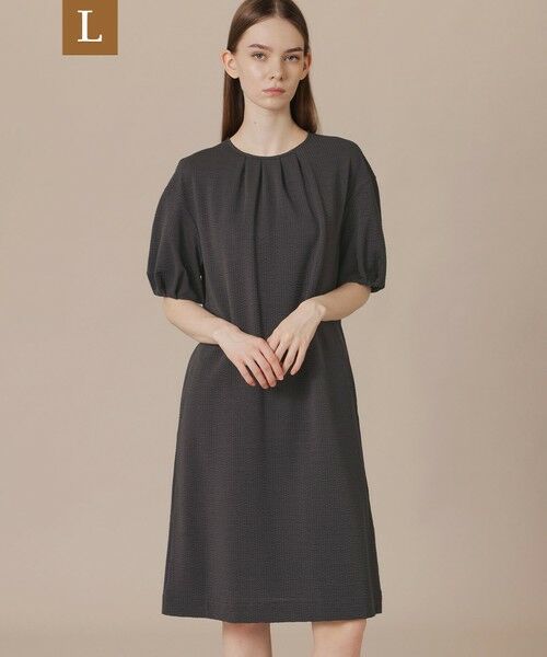 MACKINTOSH LONDON(L Size) / マッキントッシュ ロンドン (エル サイズ) ロング・マキシ丈ワンピース | 【WEB・一部店舗限定】【L】サッカーストレッチワンピース（チャコールグレー）