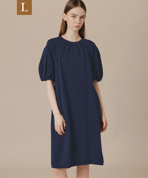 MACKINTOSH LONDON(L Size) / マッキントッシュ ロンドン (エル サイズ) ロング・マキシ丈ワンピース | 【WEB・一部店舗限定】【L】サッカーストレッチワンピース（ネイビー）
