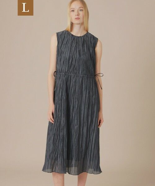 MACKINTOSH LONDON(L Size) / マッキントッシュ ロンドン (エル サイズ) ロング・マキシ丈ワンピース | 【L】ワッシャーカールマイヤーワンピース（チャコールグレー）