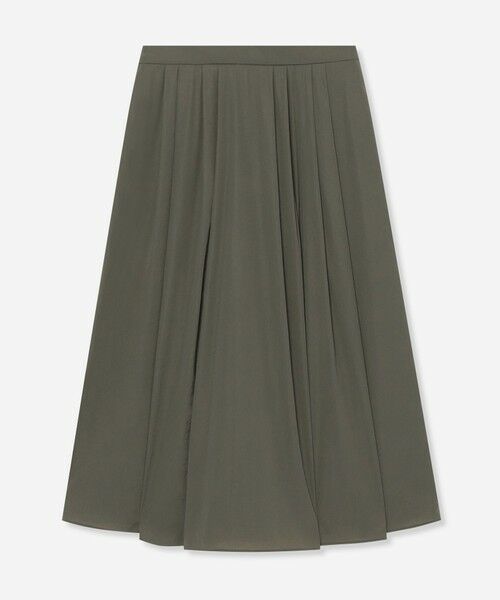 MACKINTOSH LONDON(L Size) / マッキントッシュ ロンドン (エル サイズ) ロング・マキシ丈スカート | 【L】ストレッチタフタタックスカート（カーキ）