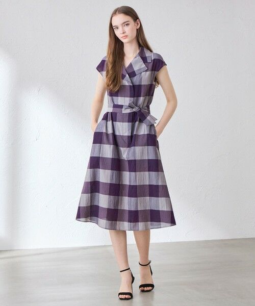 MACKINTOSH LONDON(L Size) / マッキントッシュ ロンドン (エル サイズ) ロング・マキシ丈ワンピース | 【L】シアーボイルチェックワンピース | 詳細1