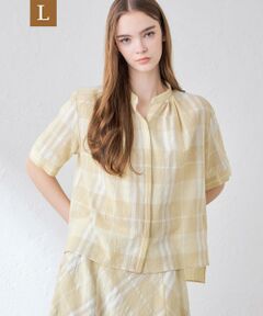 MACKINTOSH LONDON(L Size) / マッキントッシュ ロンドン (エル サイズ) シャツ・ブラウス | 【L】シアーボイルチェックブラウス