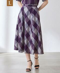 MACKINTOSH LONDON(L Size) / マッキントッシュ ロンドン (エル サイズ) ロング・マキシ丈スカート | 【L】シアーボイルチェックスカート