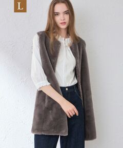 MACKINTOSH LONDON(L Size) / マッキントッシュ ロンドン (エル サイズ) ノーカラージャケット | 【L】ファーコンビニットロングジレ