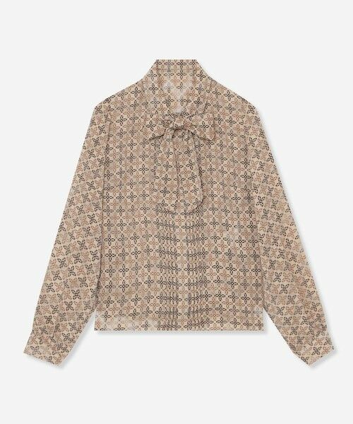 MACKINTOSH LONDON(L Size) / マッキントッシュ ロンドン (エル サイズ) シャツ・ブラウス | 【L】【ANDREW/アンドリュー】バイカラーアンドリュープリントブラウス（ベージュ6）