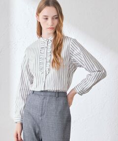 MACKINTOSH LONDON(L Size) / マッキントッシュ ロンドン (エル サイズ) シャツ・ブラウス | 【L】ラメストライプブラウス