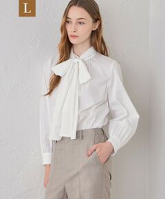 MACKINTOSH LONDON(L Size) / マッキントッシュ ロンドン (エル サイズ) シャツ・ブラウス | 【L】コットンナイロンストレッチボウタイブラウス