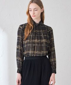 MACKINTOSH LONDON(L Size) / マッキントッシュ ロンドン (エル サイズ) シャツ・ブラウス | 【L】チェックプリントタックブラウス
