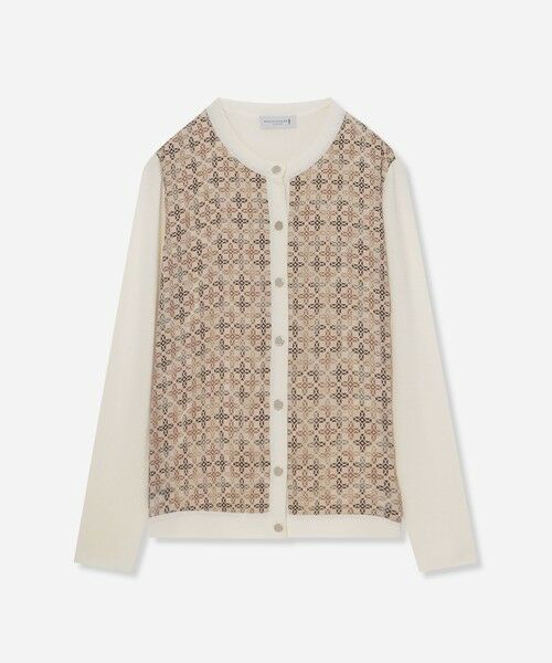 MACKINTOSH LONDON(L Size) / マッキントッシュ ロンドン (エル サイズ) ニット・セーター | 【L】【ANDREW/アンドリュー】バイカラーアンドリュープリントコンビニットカーディガン（ベージュ6）