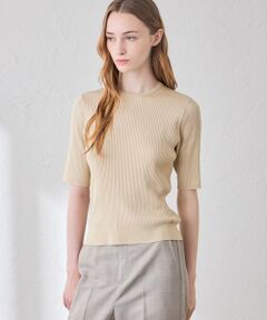 MACKINTOSH LONDON(L Size) / マッキントッシュ ロンドン (エル サイズ) ニット・セーター | 【L】ブライトレーヨン半袖プルオーバー