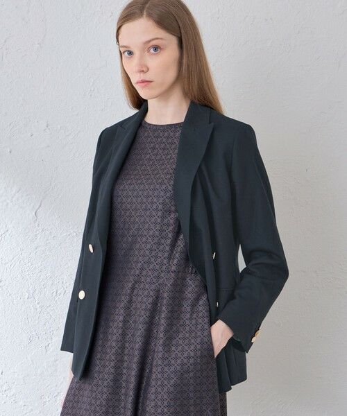 MACKINTOSH LONDON(L Size) / マッキントッシュ ロンドン (エル サイズ) ノーカラージャケット | 【L】スムースサキソニーダブルブレストジャケット(ネイビー)