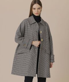 【MACKINTOSH】【HUMBIE/ハンビー】ハウンドトゥース柄ウールステンカラーコート