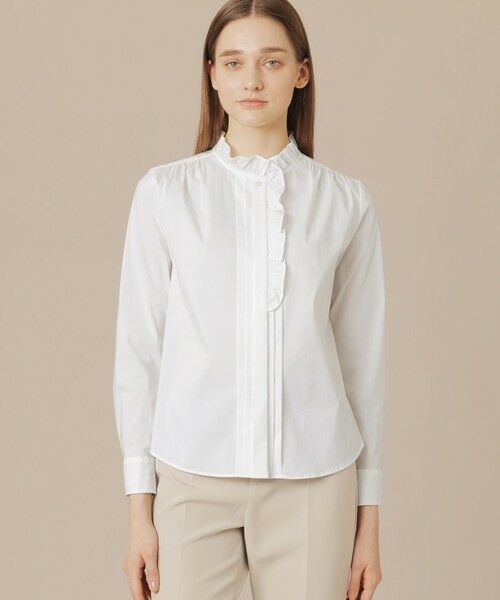 MACKINTOSH LONDON/マッキントッシュ ロンドン コットンナイロンストレッチフリルブラウス オフホワイト 40 MACKINTOSH LONDON/マッキントッシュ ロンドン コットンナイロンストレッチフリルブラウス オフホワイト 40