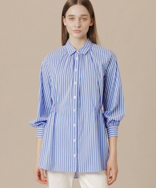 MACKINTOSH LONDON/マッキントッシュ ロンドン コットンナイロンストレッチブラウス ブルー4 38 MACKINTOSH LONDON/マッキントッシュ ロンドン コットンナイロンストレッチブラウス ブルー4 38