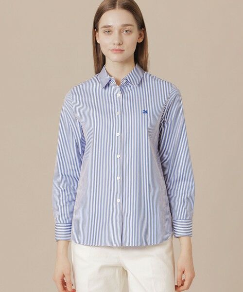 MACKINTOSH LONDON/マッキントッシュ ロンドン スビンコットンブロードブラウス ブルー4 38 MACKINTOSH LONDON/マッキントッシュ ロンドン スビンコットンブロードブラウス ブルー4 38
