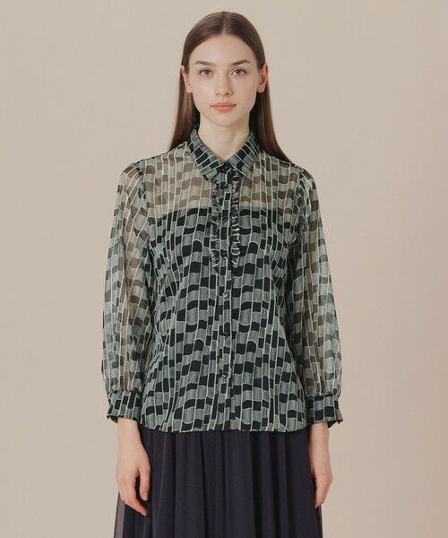 MACKINTOSH LONDON / マッキントッシュ ロンドン  シャツ・ブラウス | グラフィカルメッシュプリントブラウス | 詳細3