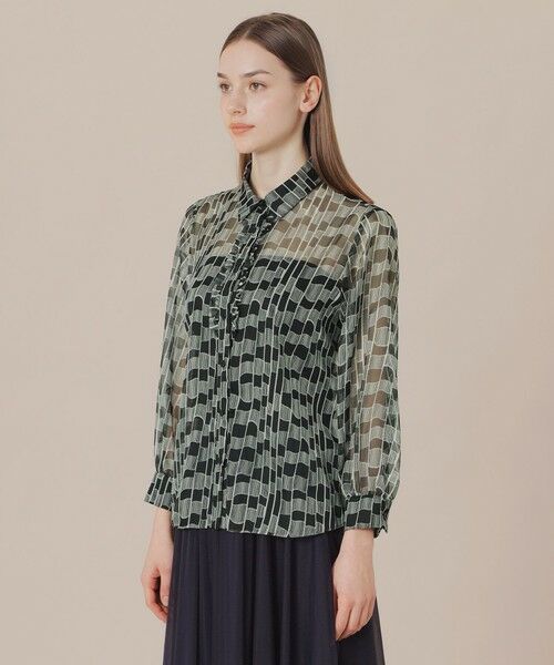 MACKINTOSH LONDON / マッキントッシュ ロンドン  シャツ・ブラウス | グラフィカルメッシュプリントブラウス | 詳細4