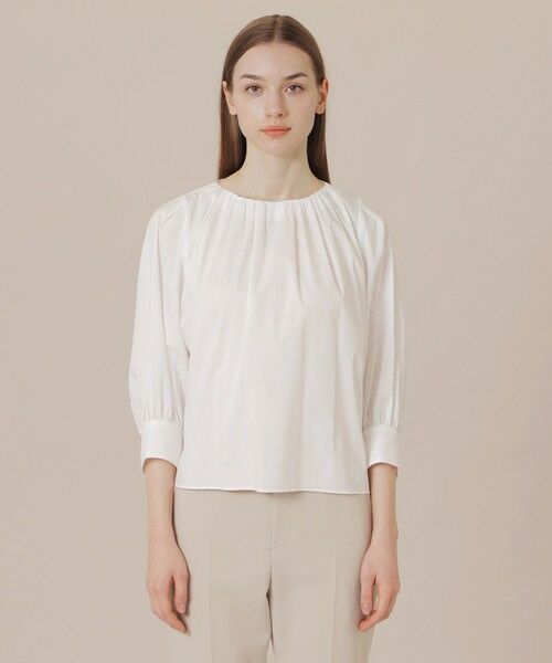 MACKINTOSH LONDON / マッキントッシュ ロンドン  シャツ・ブラウス | 【WEB・一部店舗限定】コットンナイロンストレッチノーカラーブラウス | 詳細3