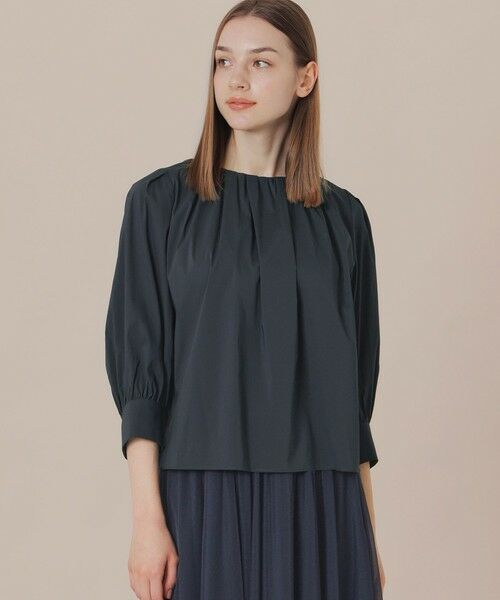 MACKINTOSH LONDON/マッキントッシュ ロンドン 【WEB・一部店舗限定】コットンナイロンストレッチノーカラーブラウス ネイビー 40 MACKINTOSH LONDON/マッキントッシュ ロンドン 【WEB・一部店舗限定】コットンナイロンストレッチノーカラーブラウス ネイビー 40