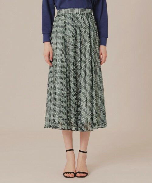 MACKINTOSH LONDON / マッキントッシュ ロンドン  ロング・マキシ丈スカート | グラフィカルメッシュプリントスカート | 詳細3