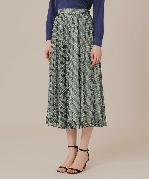 MACKINTOSH LONDON / マッキントッシュ ロンドン  ロング・マキシ丈スカート | グラフィカルメッシュプリントスカート | 詳細4