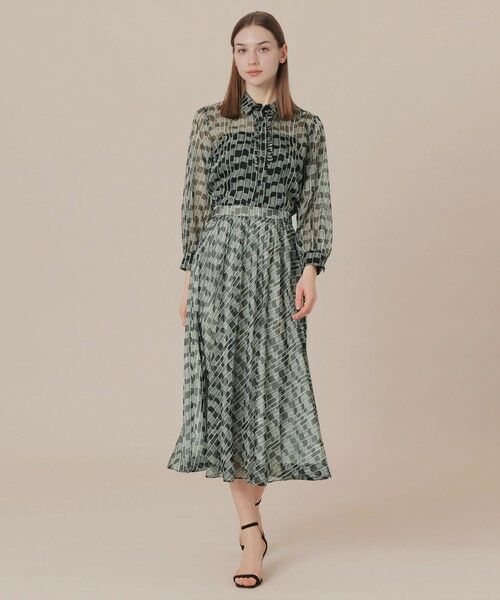 MACKINTOSH LONDON / マッキントッシュ ロンドン  ロング・マキシ丈スカート | グラフィカルメッシュプリントスカート | 詳細1