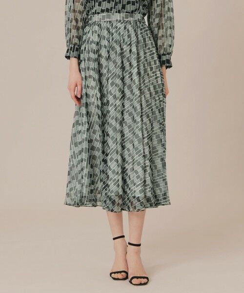 MACKINTOSH LONDON/マッキントッシュ ロンドン グラフィカルメッシュプリントスカート ブラック 38 MACKINTOSH LONDON/マッキントッシュ ロンドン グラフィカルメッシュプリントスカート ブラック 38
