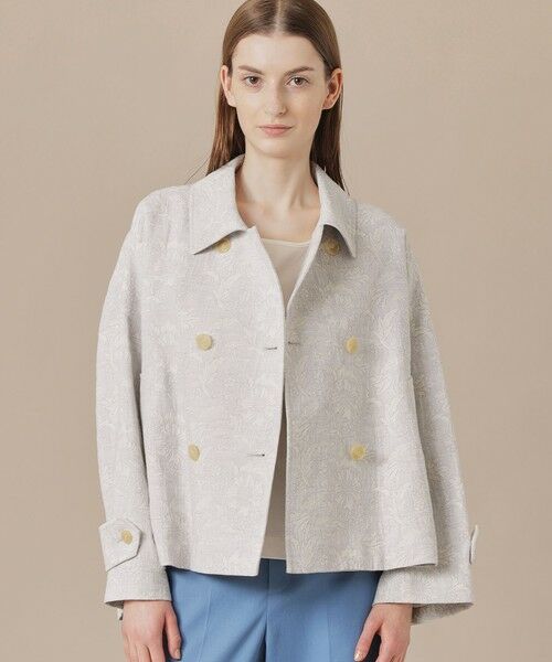 MACKINTOSH LONDON/マッキントッシュ ロンドン 【婦人画報掲載】【BIBURY FLOWER】【FYVIE/フィビー】バイブリーフラワージャカードショートコート ブルー 38 MACKINTOSH LONDON/マッキントッシュ ロンドン 【婦人画報掲載】【BIBURY FLOWER】【FYVIE/フィビー】バイブリーフラワージャカードショートコート ブルー 38