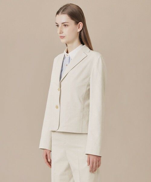 MACKINTOSH LONDON / マッキントッシュ ロンドン ノーカラージャケット | コットンリネンブレンドオックスジャケット | 詳細4