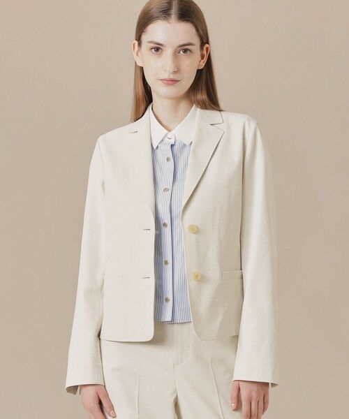 MACKINTOSH LONDON/マッキントッシュ ロンドン コットンリネンブレンドオックスジャケット ホワイト系その他 38 MACKINTOSH LONDON/マッキントッシュ ロンドン コットンリネンブレンドオックスジャケット ホワイト系その他 38