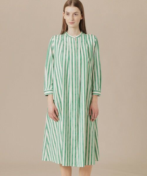 MACKINTOSH LONDON/マッキントッシュ ロンドン 【婦人画報掲載】ストライプフラワージャカードワンピース グリーン2 40 MACKINTOSH LONDON/マッキントッシュ ロンドン 【婦人画報掲載】ストライプフラワージャカードワンピース グリーン2 40
