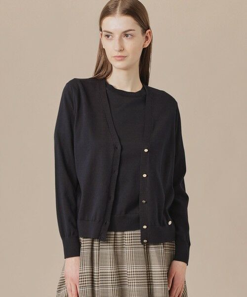 MACKINTOSH LONDON/マッキントッシュ ロンドン スビンコットンニットカーディガン ネイビー 38 MACKINTOSH LONDON/マッキントッシュ ロンドン スビンコットンニットカーディガン ネイビー 38
