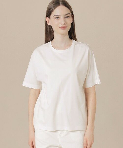 MACKINTOSH LONDON/マッキントッシュ ロンドン 【婦人画報掲載】【The Essential Collection】プレーティング天竺半袖Tシャツ オフホワイト 38 MACKINTOSH LONDON/マッキントッシュ ロンドン 【婦人画報掲載】【The Essential Collection】プレーティング天竺半袖Tシャツ オフホワイト 38