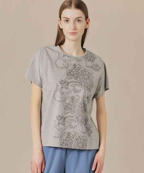 MACKINTOSH LONDON/マッキントッシュ ロンドン 【BIBURY FLOWER】ラインバイブリーフラワーTシャツ グレー系1 38 MACKINTOSH LONDON/マッキントッシュ ロンドン 【BIBURY FLOWER】ラインバイブリーフラワーTシャツ グレー系1 38
