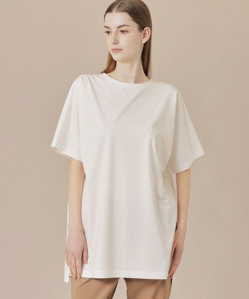 MACKINTOSH LONDON/マッキントッシュ ロンドン 【The Essential Collection】プレーティング天竺半袖ロングTシャツ オフホワイト 38 MACKINTOSH LONDON/マッキントッシュ ロンドン 【The Essential Collection】プレーティング天竺半袖ロングTシャツ オフホワイト 38