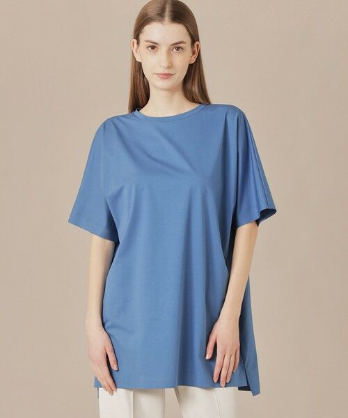 MACKINTOSH LONDON/マッキントッシュ ロンドン 【The Essential Collection】プレーティング天竺半袖ロングTシャツ ブルー4 38 MACKINTOSH LONDON/マッキントッシュ ロンドン 【The Essential Collection】プレーティング天竺半袖ロングTシャツ ブルー4 38