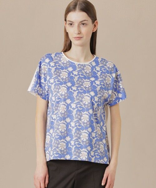 MACKINTOSH LONDON/マッキントッシュ ロンドン 【婦人画報掲載】【BIBURY FLOWER】カラーバイブリーフラワープリントTシャツ ブルー 38