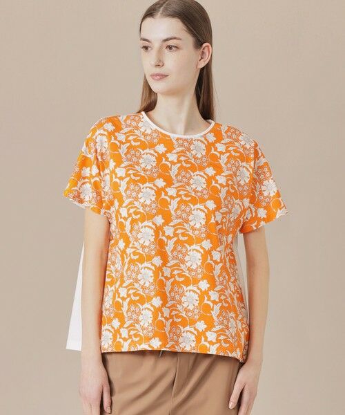 MACKINTOSH LONDON/マッキントッシュ ロンドン 【婦人画報掲載】【BIBURY FLOWER】カラーバイブリーフラワープリントTシャツ オレンジ 38 MACKINTOSH LONDON/マッキントッシュ ロンドン 【婦人画報掲載】【BIBURY FLOWER】カラーバイブリーフラワープリントTシャツ オレンジ 38