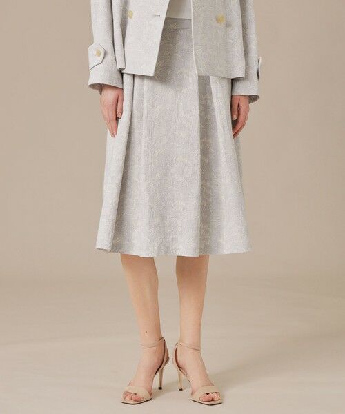 MACKINTOSH LONDON/マッキントッシュ ロンドン 【婦人画報掲載】【BIBURY FLOWER】バイブリーフラワージャカードスカート ブルー 38 MACKINTOSH LONDON/マッキントッシュ ロンドン 【婦人画報掲載】【BIBURY FLOWER】バイブリーフラワージャカードスカート ブルー 38