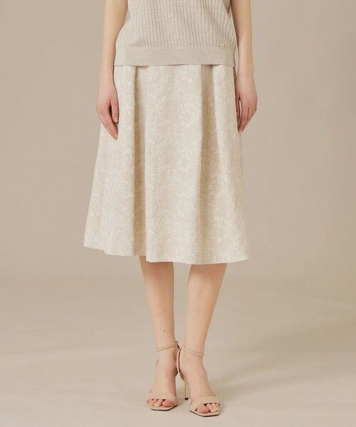 MACKINTOSH LONDON/マッキントッシュ ロンドン 【婦人画報掲載】【BIBURY FLOWER】バイブリーフラワージャカードスカート ベージュ 36 MACKINTOSH LONDON/マッキントッシュ ロンドン 【婦人画報掲載】【BIBURY FLOWER】バイブリーフラワージャカードスカート ベージュ 36