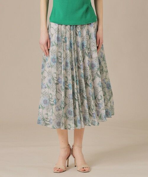 MACKINTOSH LONDON/マッキントッシュ ロンドン 【婦人画報掲載】【BIBURY FLOWER】ドローイングカラーバイブリーフラワースカート ブルー 36 MACKINTOSH LONDON/マッキントッシュ ロンドン 【婦人画報掲載】【BIBURY FLOWER】ドローイングカラーバイブリーフラワースカート ブルー 36