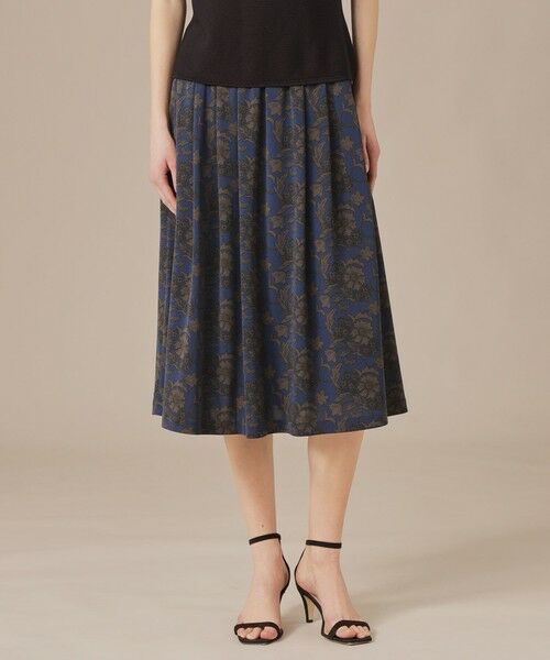 MACKINTOSH LONDON/マッキントッシュ ロンドン 【BIBURY FLOWER】トーナルバイブリーフラワージャージスカート ネイビー 38 MACKINTOSH LONDON/マッキントッシュ ロンドン 【BIBURY FLOWER】トーナルバイブリーフラワージャージスカート ネイビー 38