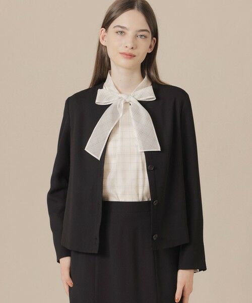 MACKINTOSH LONDON/マッキントッシュ ロンドン 【WEB・一部店舗限定】ファインウールレーヨンノーカラージャケット ブラック 38 MACKINTOSH LONDON/マッキントッシュ ロンドン 【WEB・一部店舗限定】ファインウールレーヨンノーカラージャケット ブラック 38