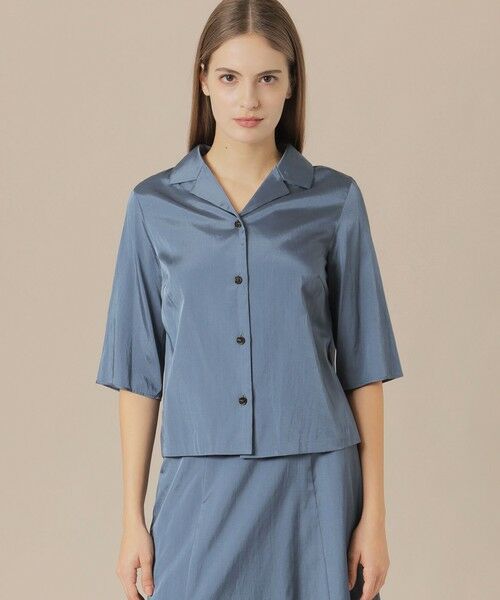 MACKINTOSH LONDON/マッキントッシュ ロンドン シルキーサテンブラウス ブルー5 38 MACKINTOSH LONDON/マッキントッシュ ロンドン シルキーサテンブラウス ブルー5 38