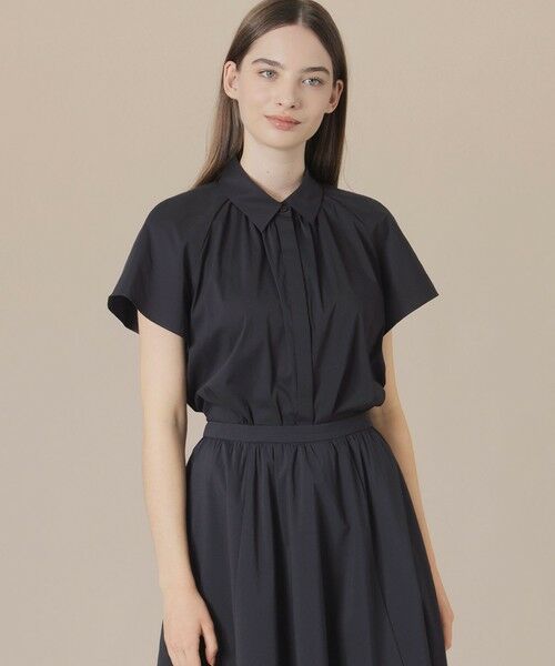 MACKINTOSH LONDON/マッキントッシュ ロンドン コットンナイロンストレッチブラウス ネイビー 40 MACKINTOSH LONDON/マッキントッシュ ロンドン コットンナイロンストレッチブラウス ネイビー 40
