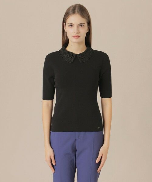 MACKINTOSH LONDON / マッキントッシュ ロンドン  ニット・セーター | レースカラーコンビニットプルオーバー | 詳細3