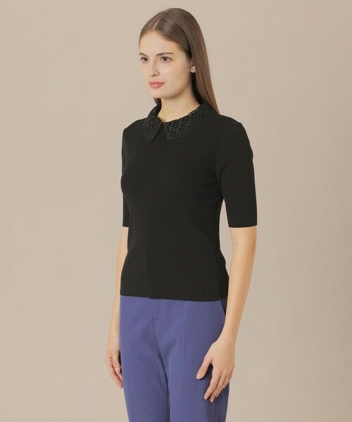 MACKINTOSH LONDON / マッキントッシュ ロンドン  ニット・セーター | レースカラーコンビニットプルオーバー | 詳細4