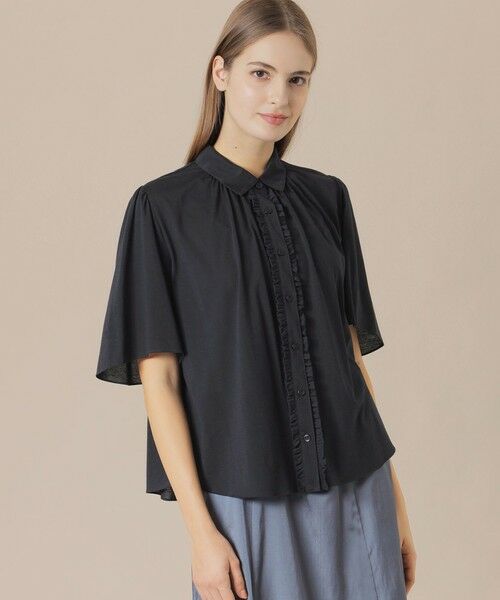 MACKINTOSH LONDON/マッキントッシュ ロンドン シアーコットンナイロンブラウス ネイビー 38 MACKINTOSH LONDON/マッキントッシュ ロンドン シアーコットンナイロンブラウス ネイビー 38